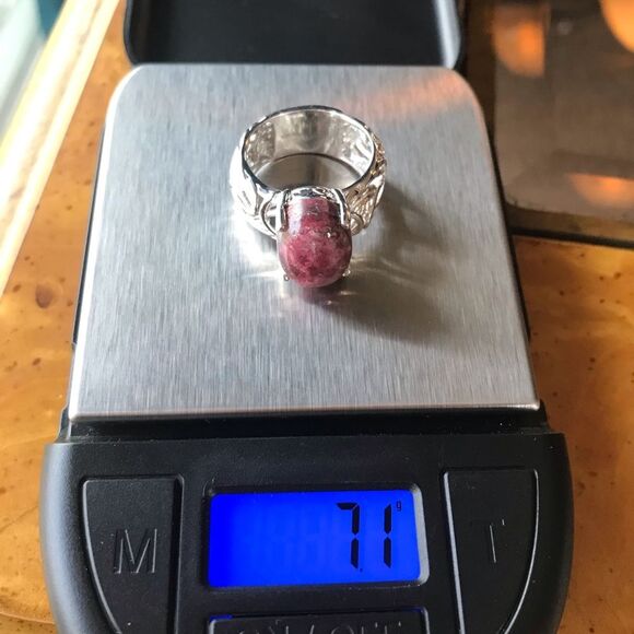 Norwegian Thulite Sterling Silver Ring - Picture 8 of 8